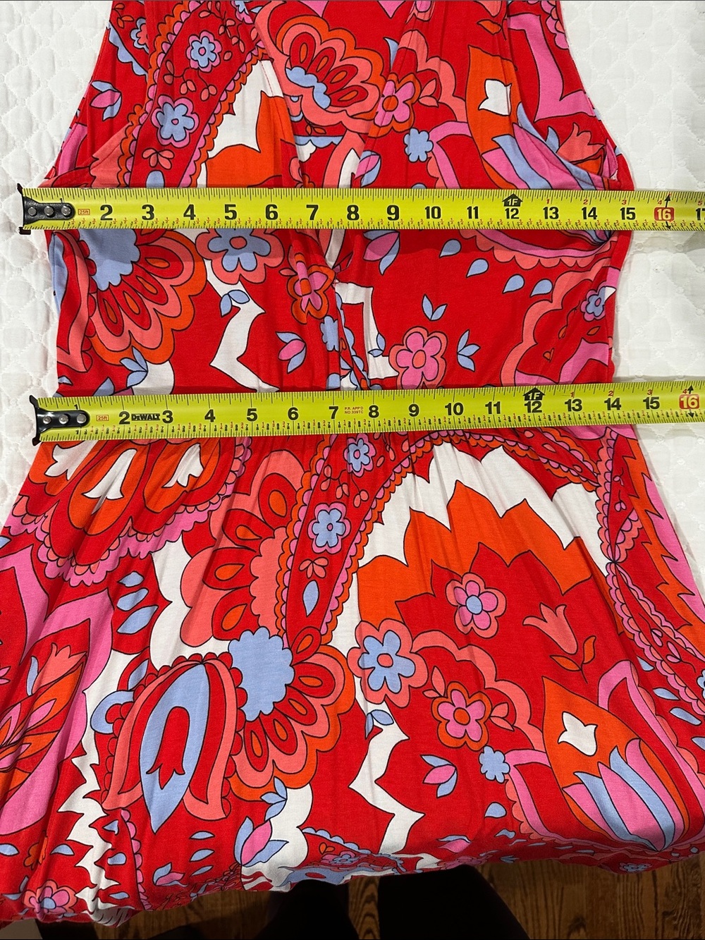Boden Sleeveless Paisley Jersey Maxi Dress Sylvia Flame Scarlet Tier Size 4 - Picture 15 of 17